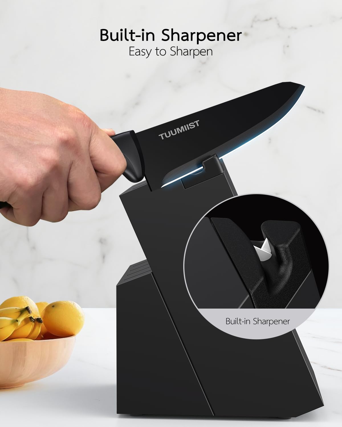 TUUMIIST 32-Piece Knife Set with Block and Magnetic Holder