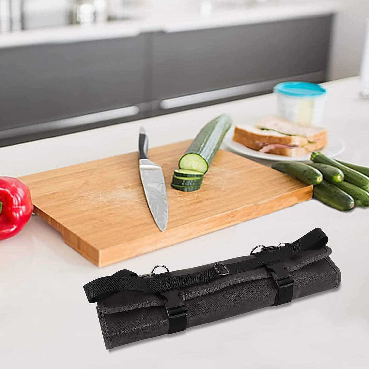 HERSENT Chefs Knife Roll Bag Portable Durable Knives Storage Solution
