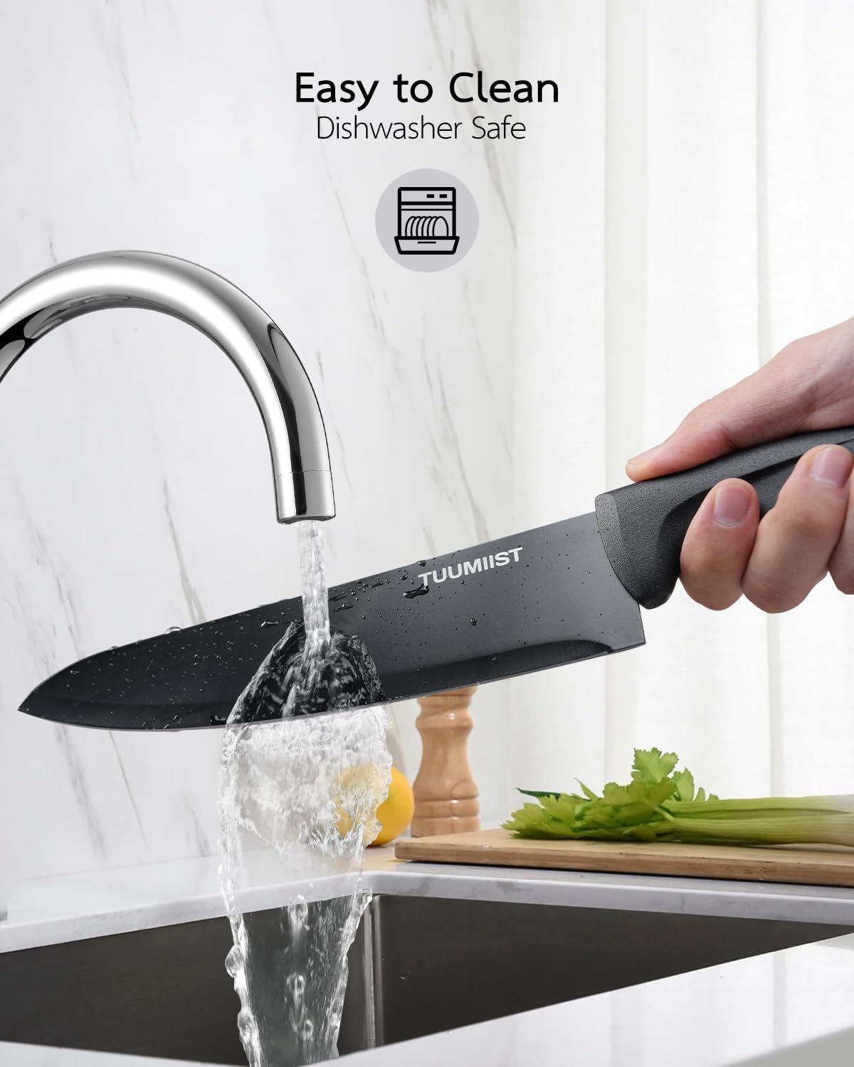 TUUMIIST 32-Piece Knife Set with Block and Magnetic Holder