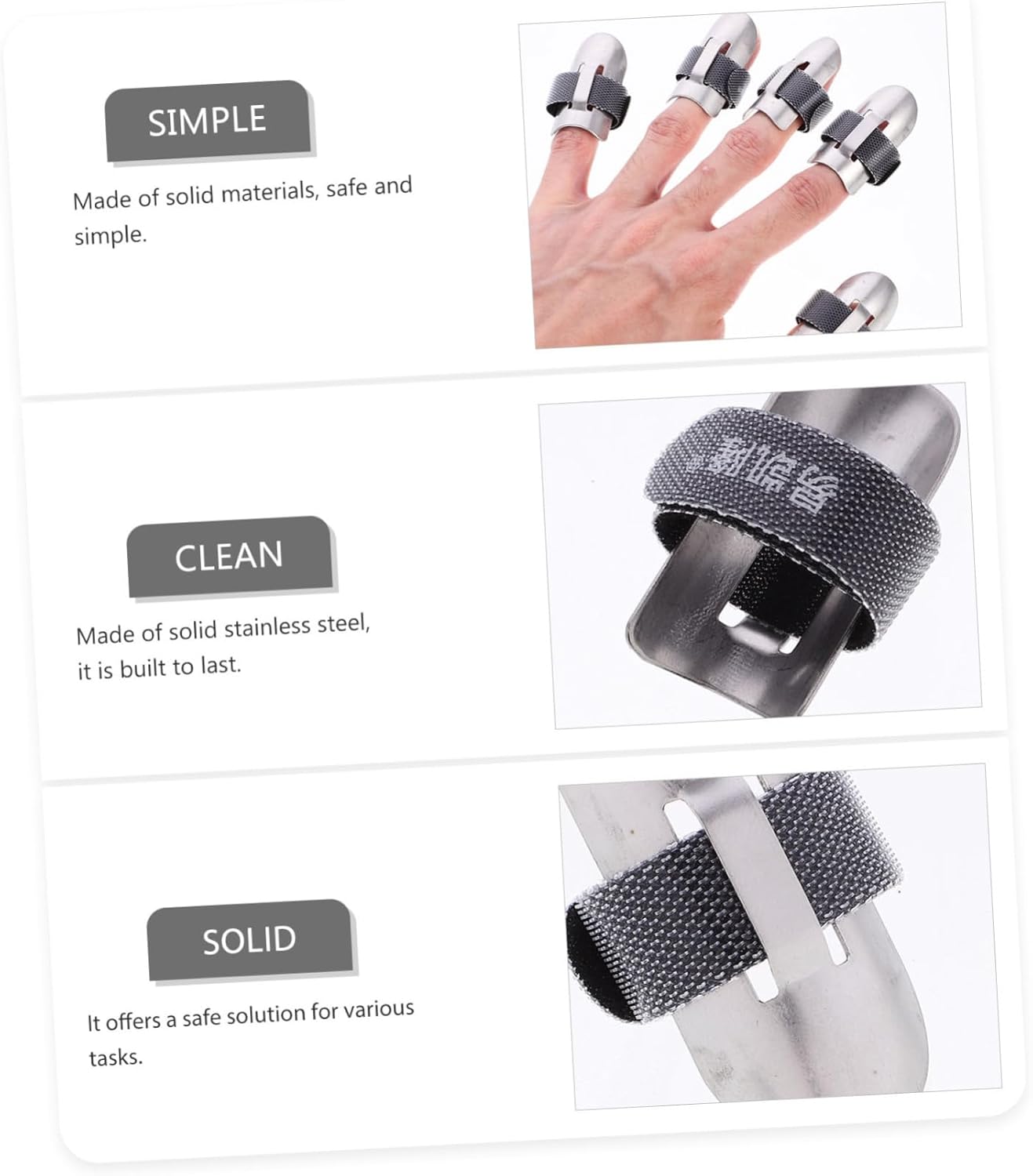 Stainless Steel Finger Guards 5-Piece Set for Safe Kitchen Tasks