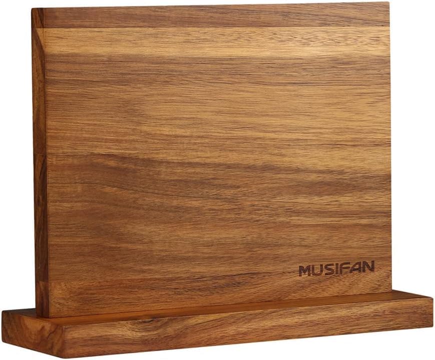 Musifan Magnetic Knife Block with Acacia Wood