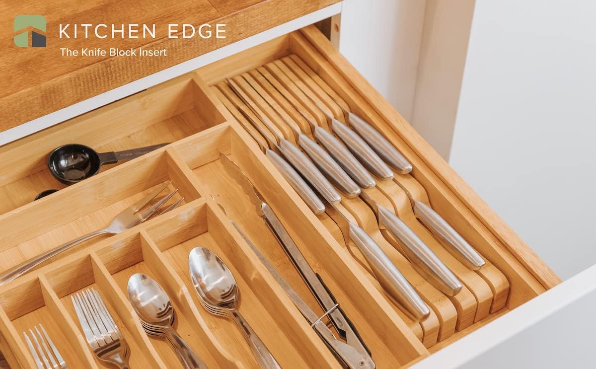 Bamboo Knives Block Multifunctional Organizer