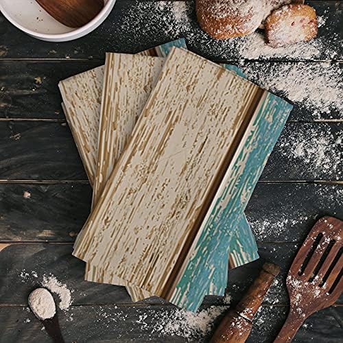 ZOEGARDEN Rustic Teal Green Brown Rusty Turquoise Retro Kitchen Towels 2-Piece 18x28