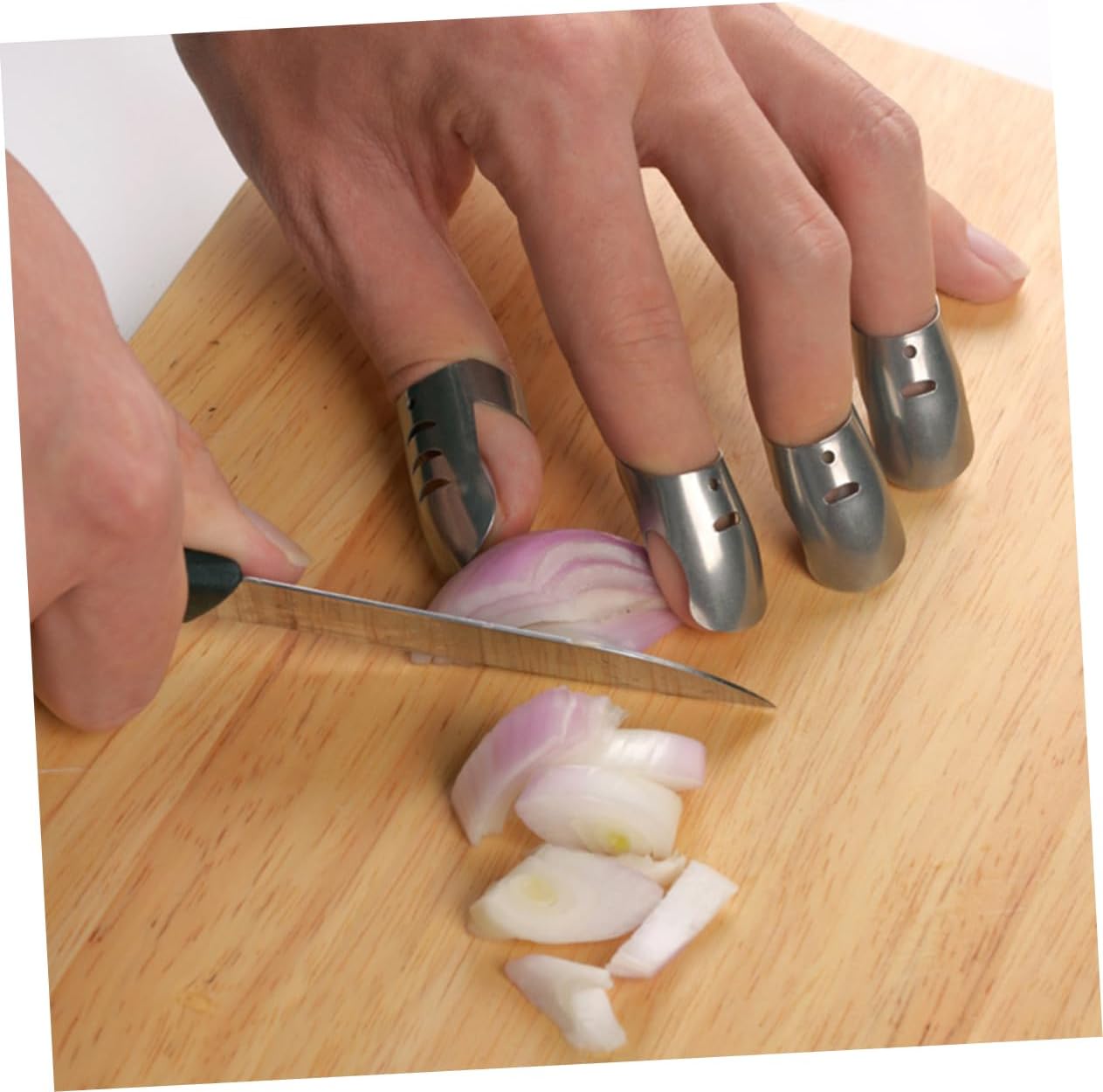 Prec edge stainless steel finger protectors for cutting
