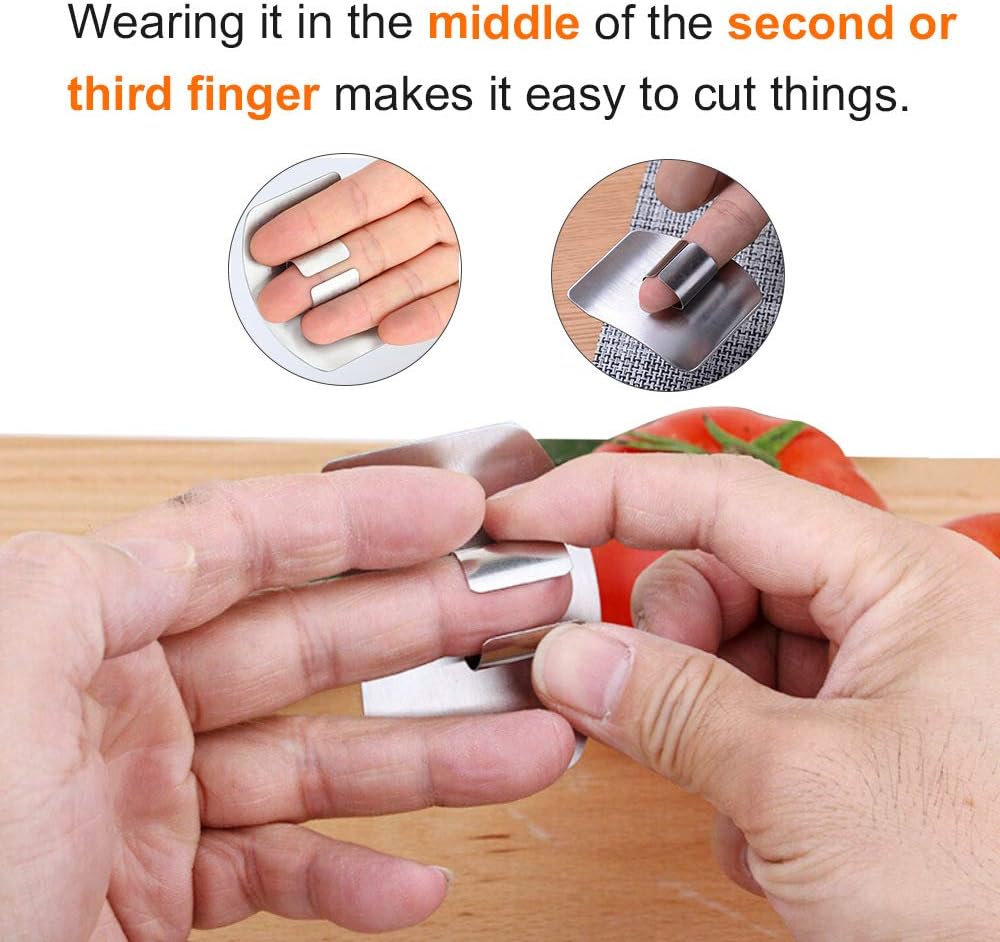 3-Piece Stainless Steel Finger Guards for Kitchen Use
