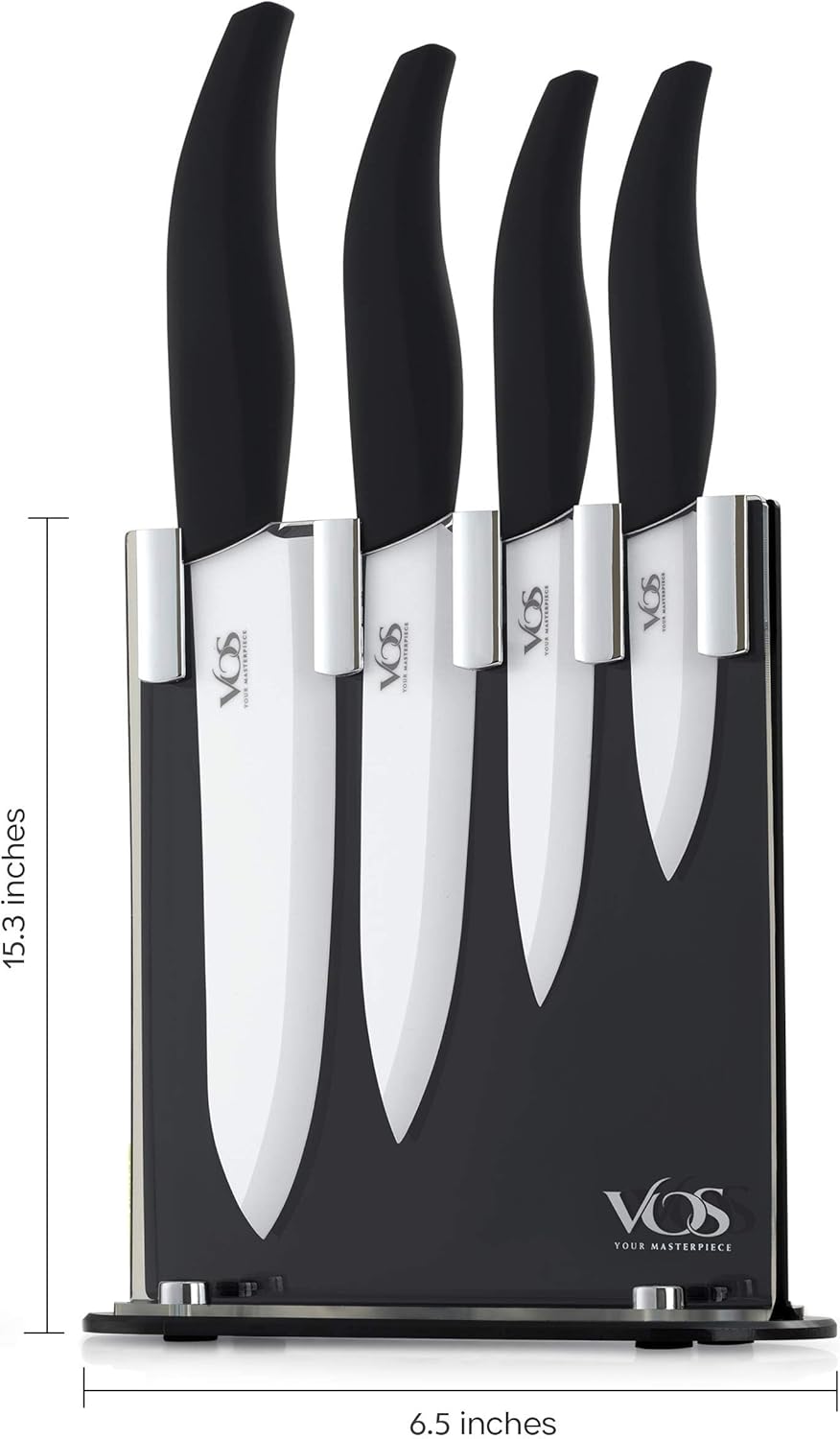 Vos 8-Inch Serrated Bread Knife with Protective Sheath Elegant Design