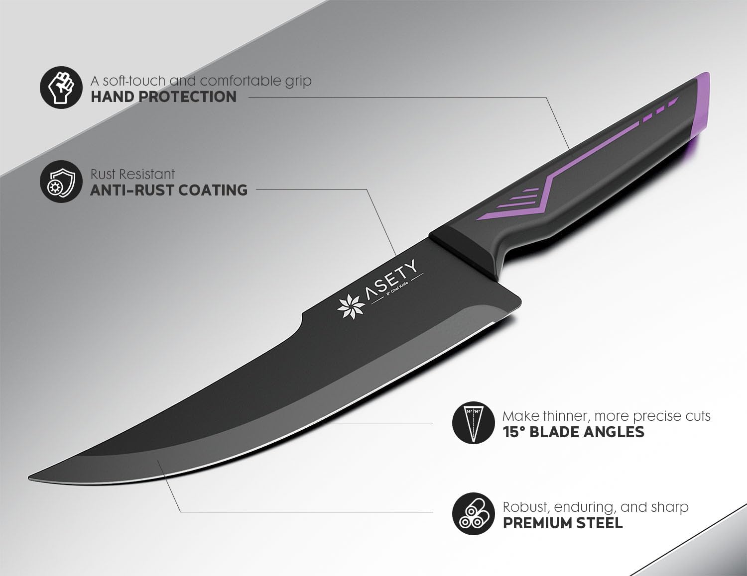 15-Piece Knife Set - Precision Cut - Built-in Sharpener - Modern Design