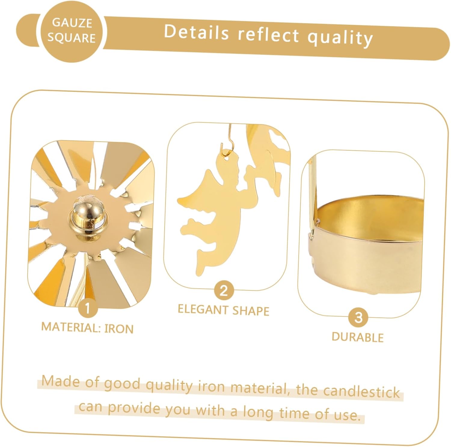 BAOBAOHU - Rotary Candle Holder Glowing Regenerating Elegant Candlestick for Home Wedding Use