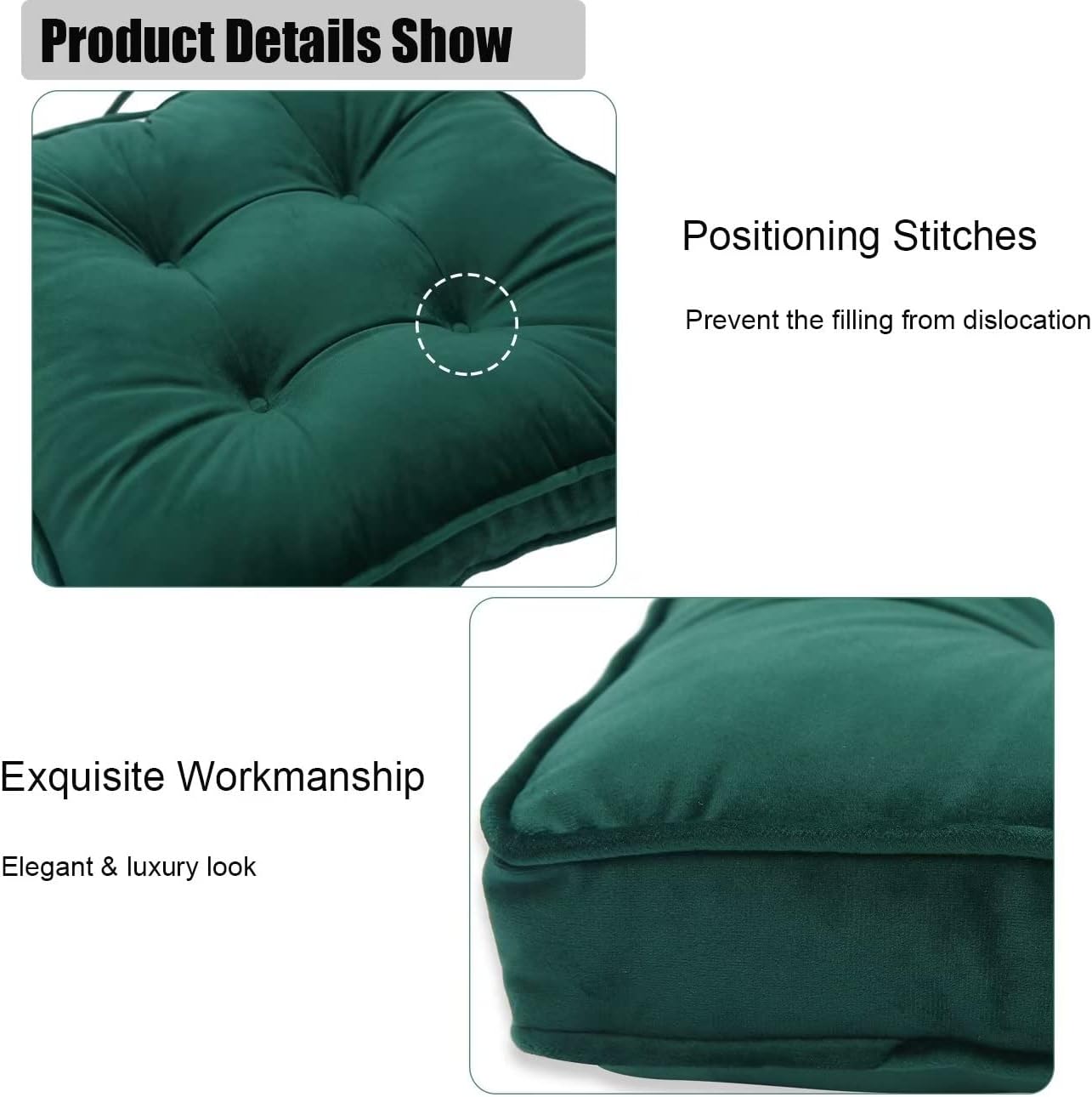 Cozy 2-Pack Velvet Seat Cushions for Dining Chairs