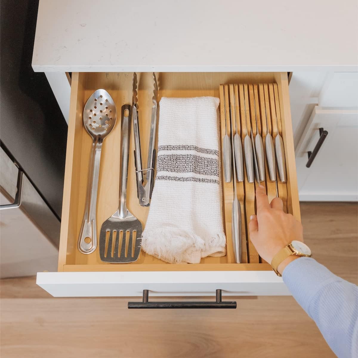 Bamboo Knives Block Multifunctional Organizer