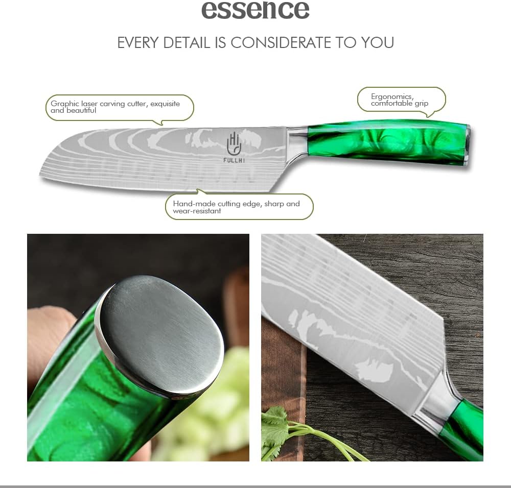 FULLHI 14-Piece Knife Set Premium German Stainless Steel Kitchen Knives