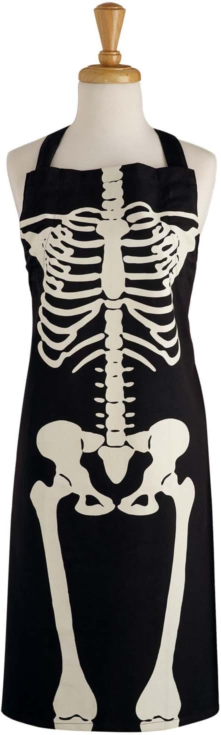 DII Halloween Skeleton Apron Oven Mitt Set