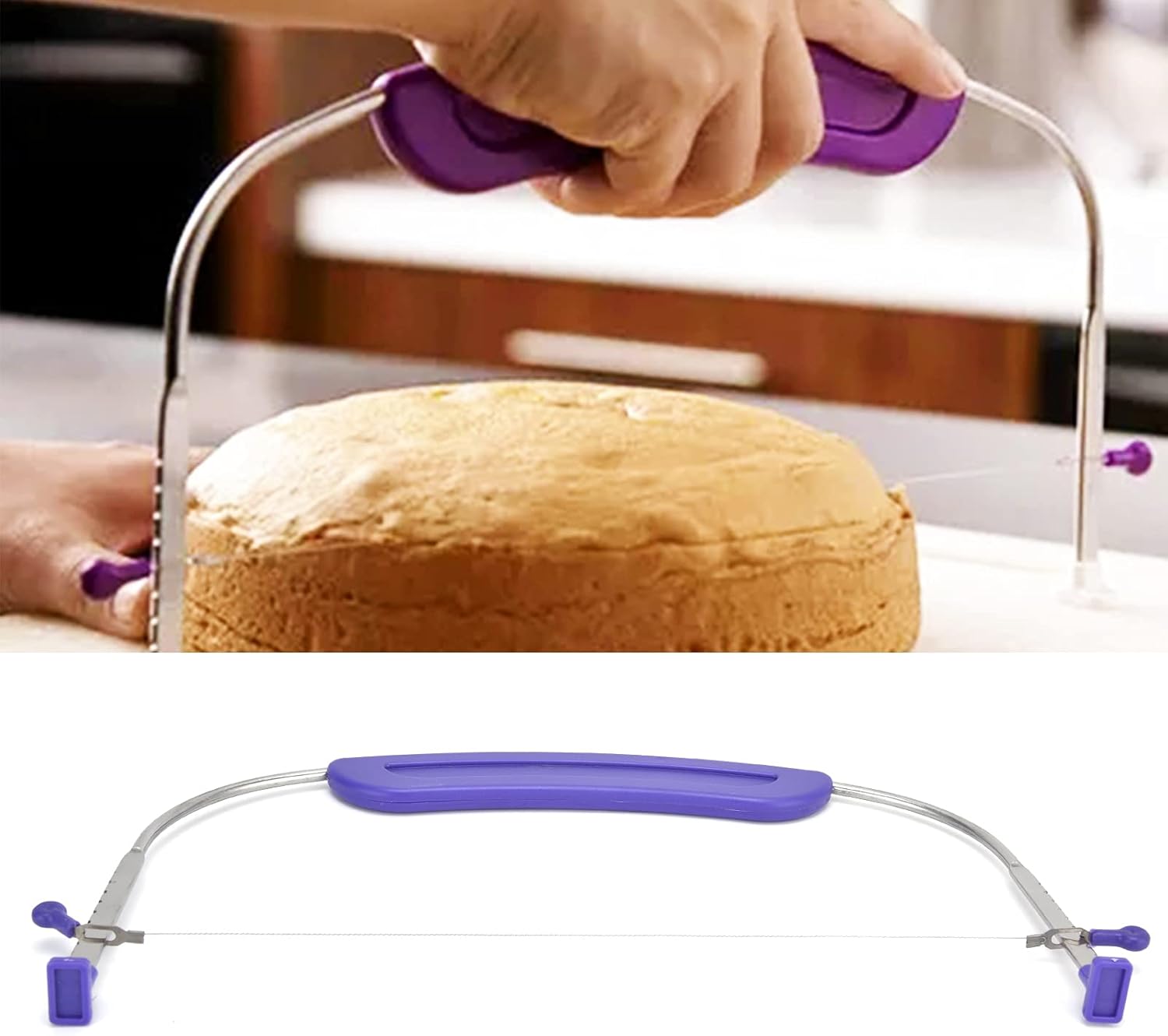 Adjustable Professional Cake Slicer with Anti-Slip Handles Stainless Steel for Bakers