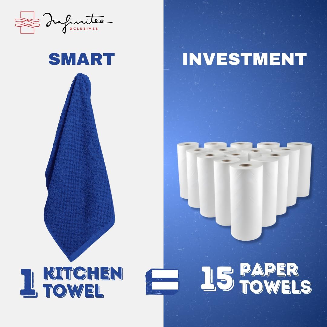 Ultra-Soft 15x25 Inch Kitchen Towels by Infinitee Xclusives