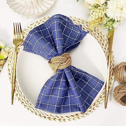 WINGFISH Farmhouse Napkin Rings Set of 12 Narrow Rectangular Napkins Bulk natura