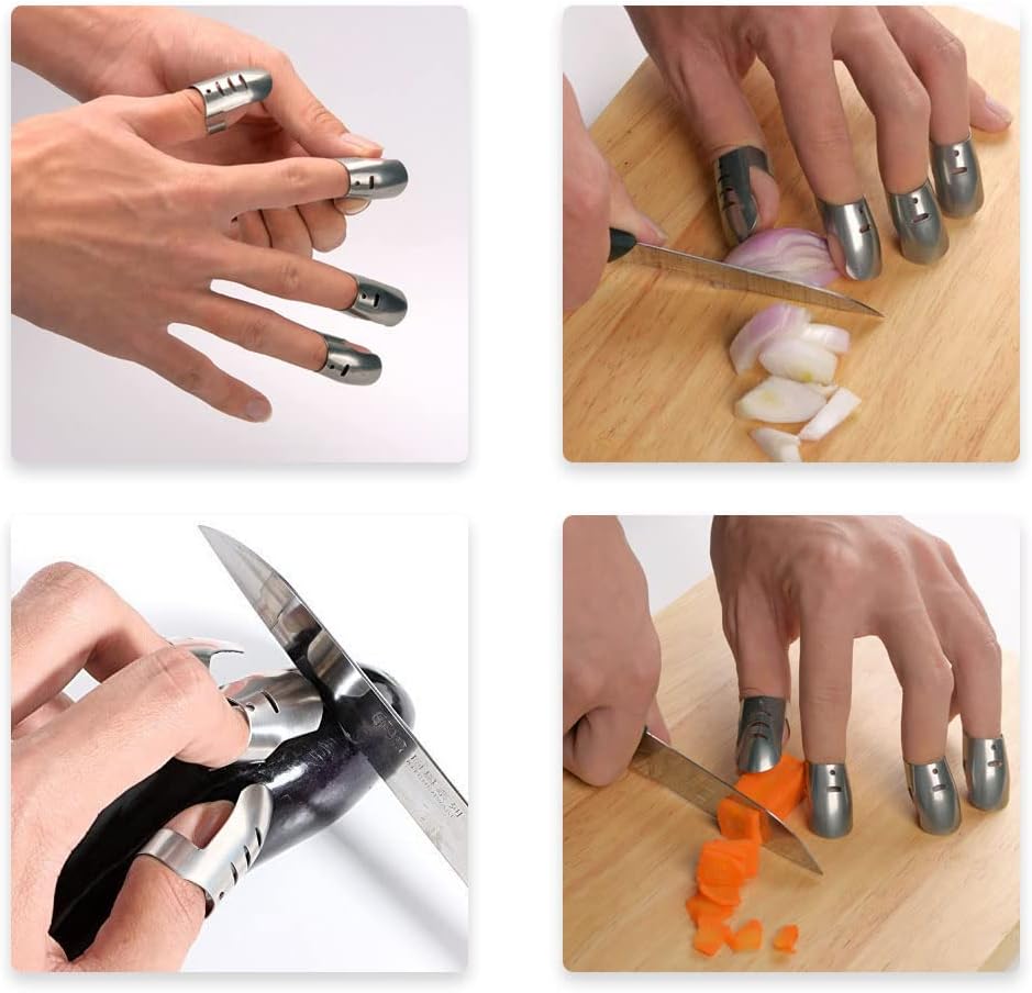 4 Pcs Stainless Steel Finger Protectors