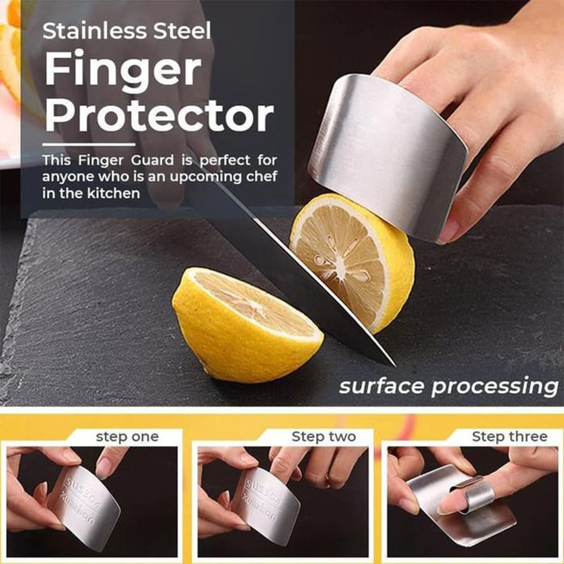 Dengwang Stainless Steel Finger Guards Ergonomic Design Two-Finger Protection