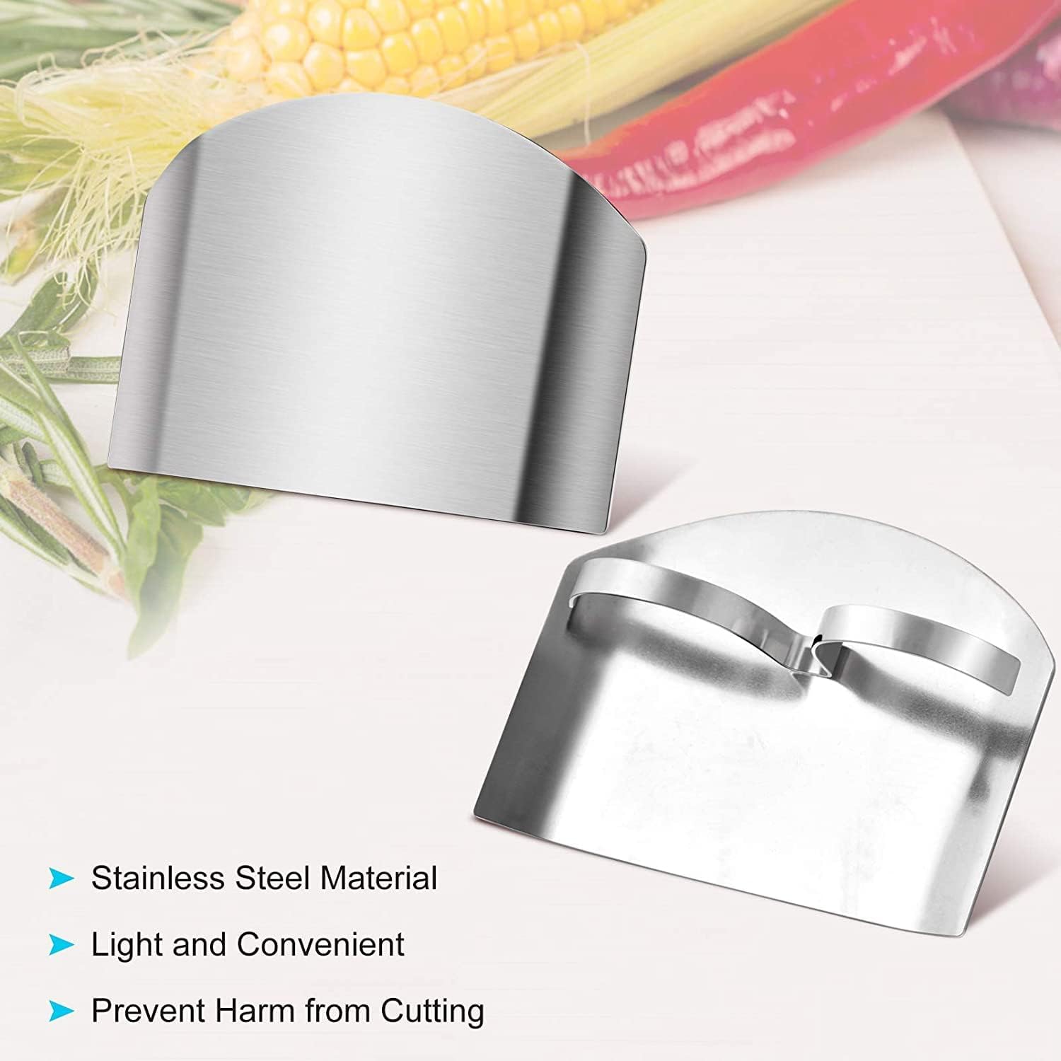 BeeSpring Double Finger Protector Stainless Steel Kitchen Tool