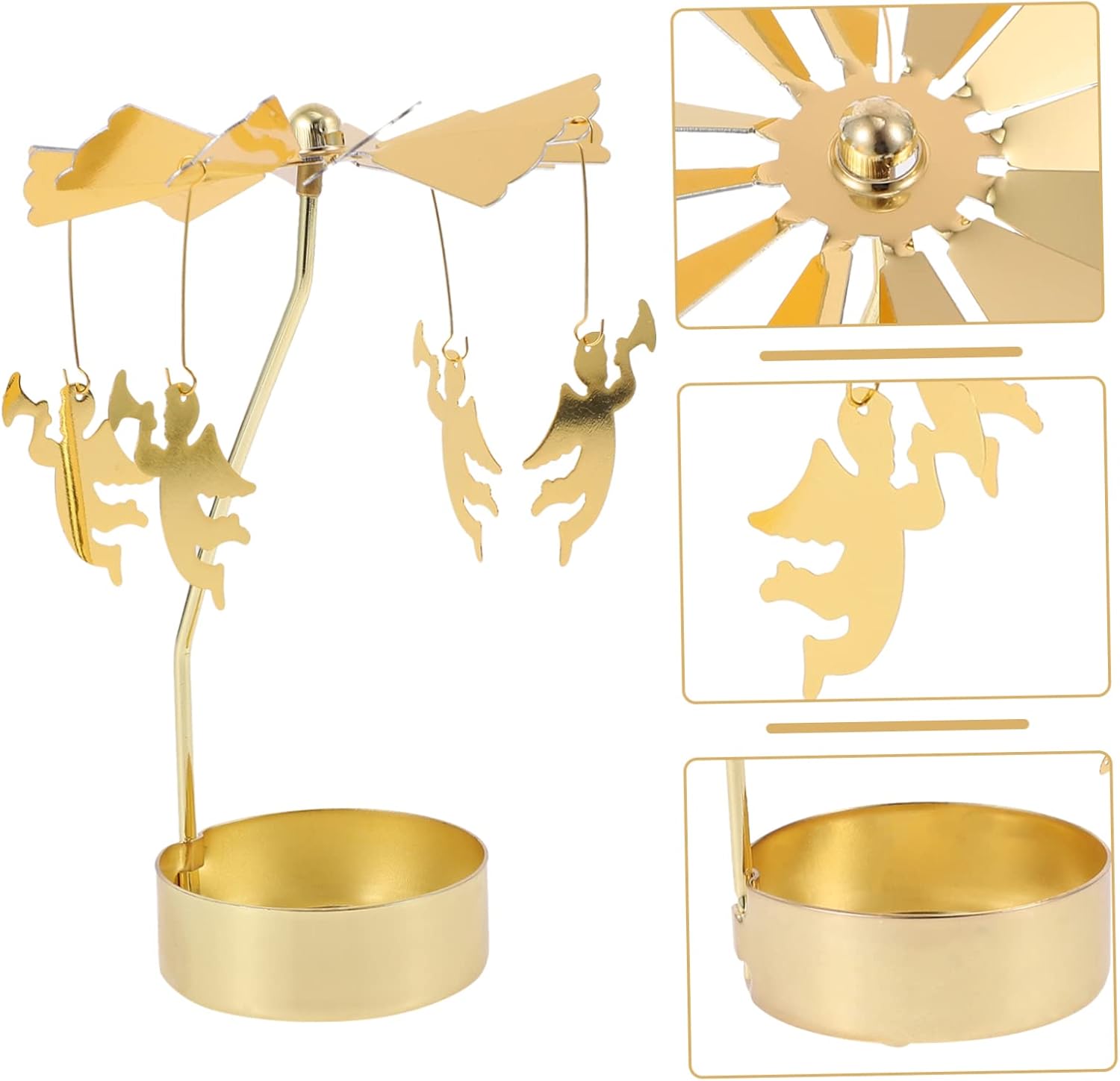 BAOBAOHU - Rotary Candle Holder Glowing Regenerating Elegant Candlestick for Home Wedding Use