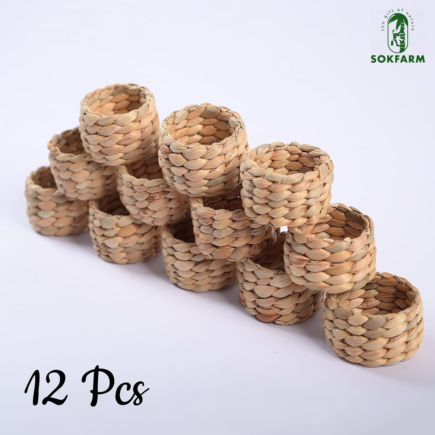 Rustic Farmhouse Napkin Rings - Set of 12
