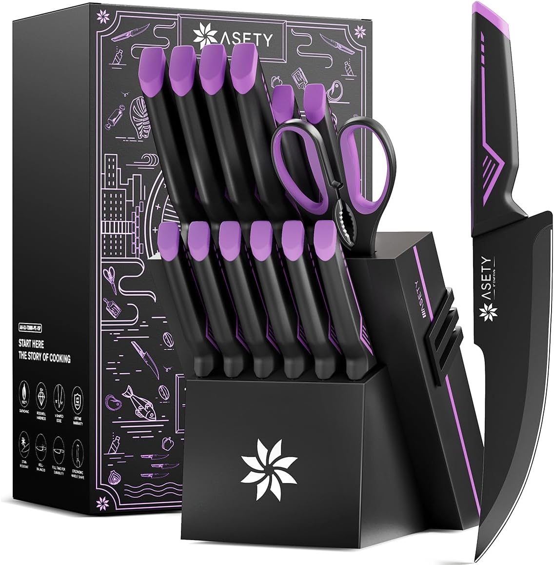 15-Piece Knife Set - Precision Cut - Built-in Sharpener - Modern Design