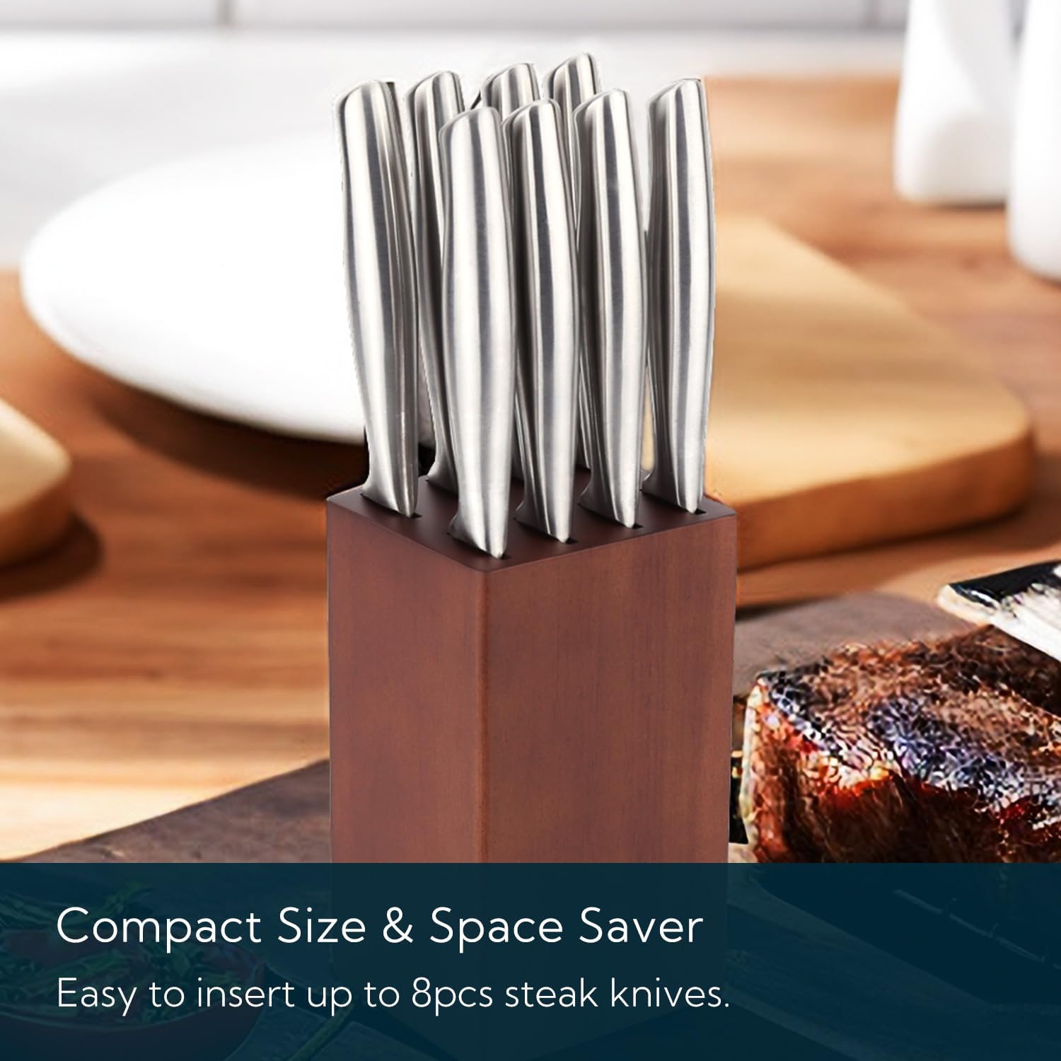Sturdy 55-inch Wooden Steak Knife Holder