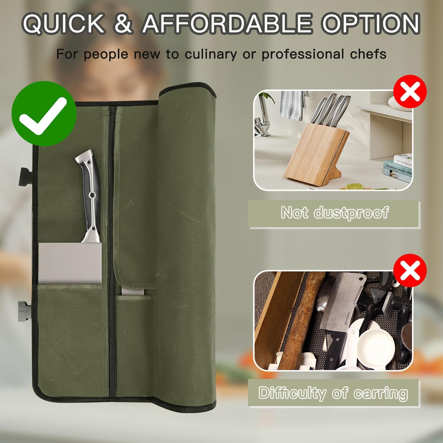 Parsuko Chef Knife Roll Bag with 10 Slots