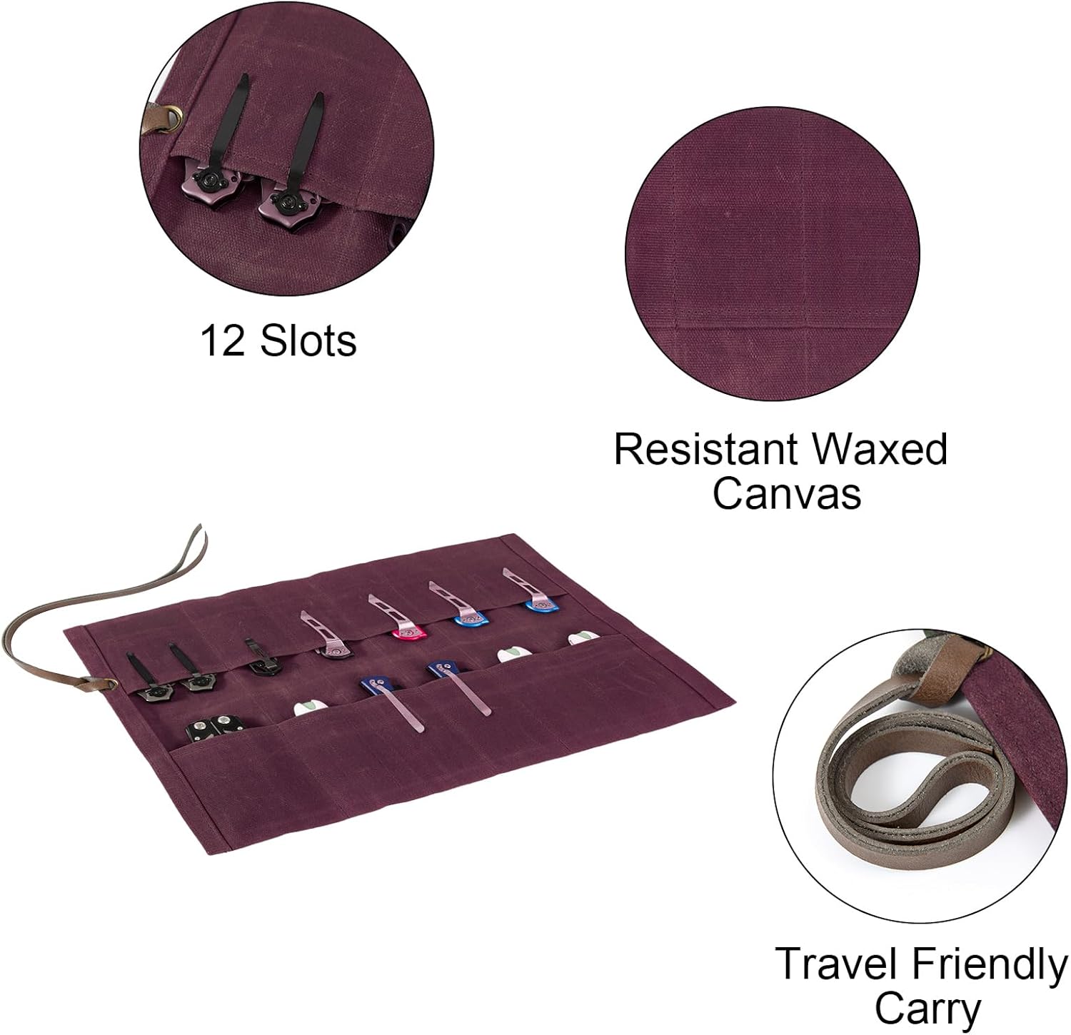 12-Knive Folding Holder for Outdoor Use