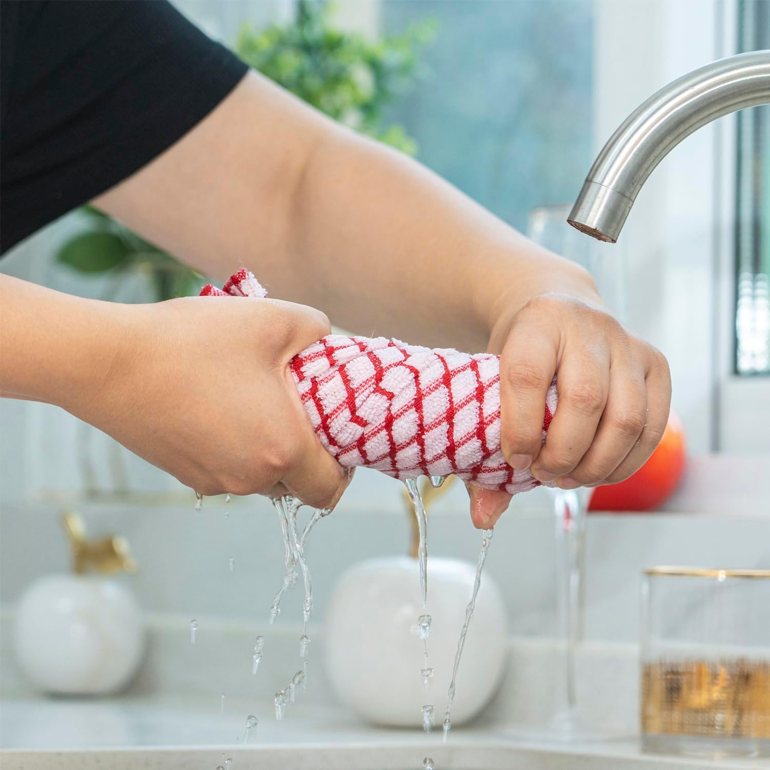 100 Cotton Kitchen Dish Towels - Soft Absorbent 16x25 Inch