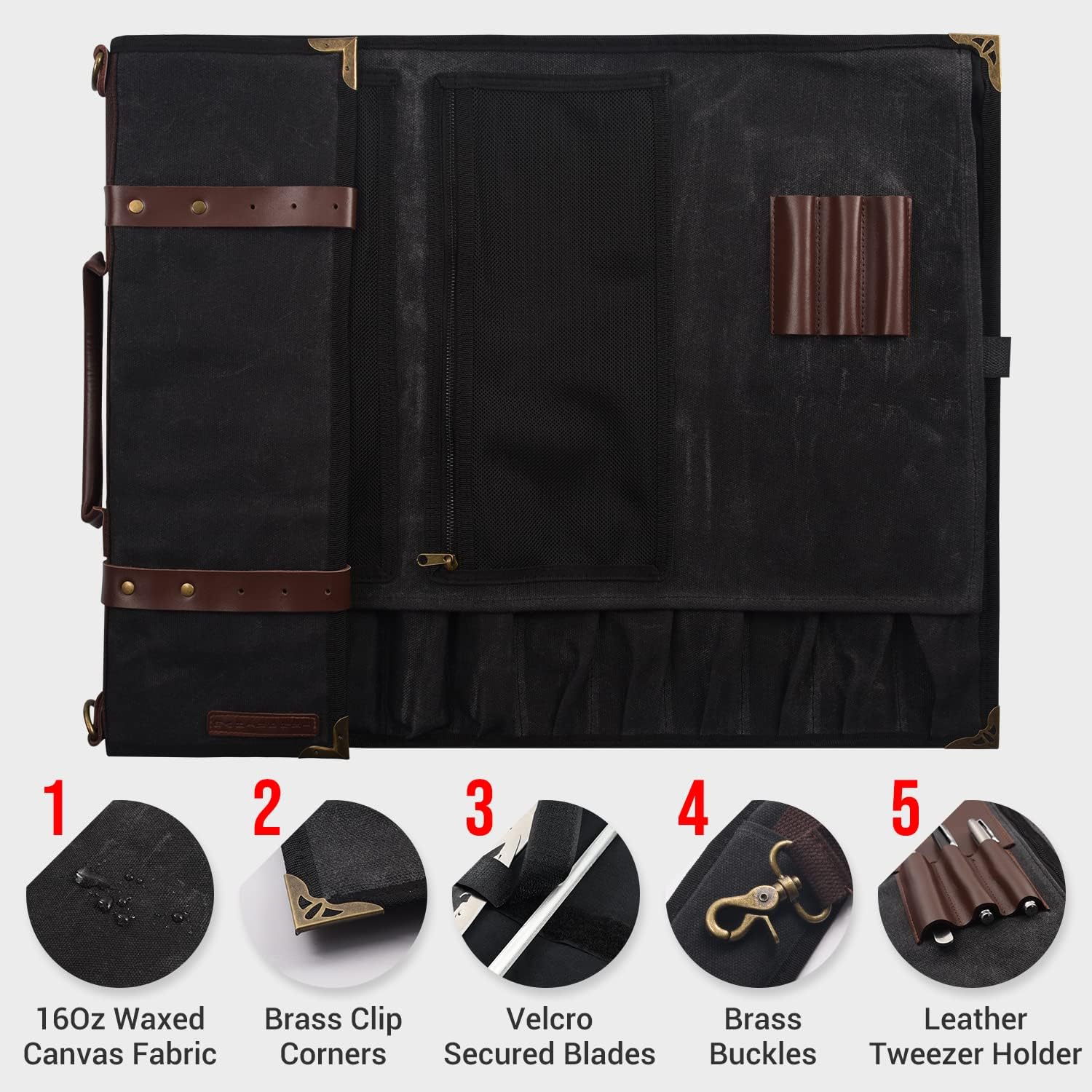 Elegant Chef Knife Roll Bag - 12 Slots Sizes Quality Warranty