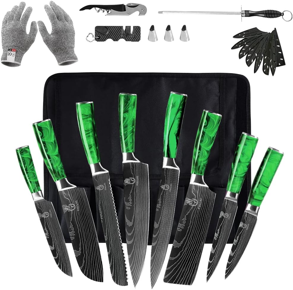 FULLHI 14-Piece Knife Set Premium German Stainless Steel Kitchen Knives