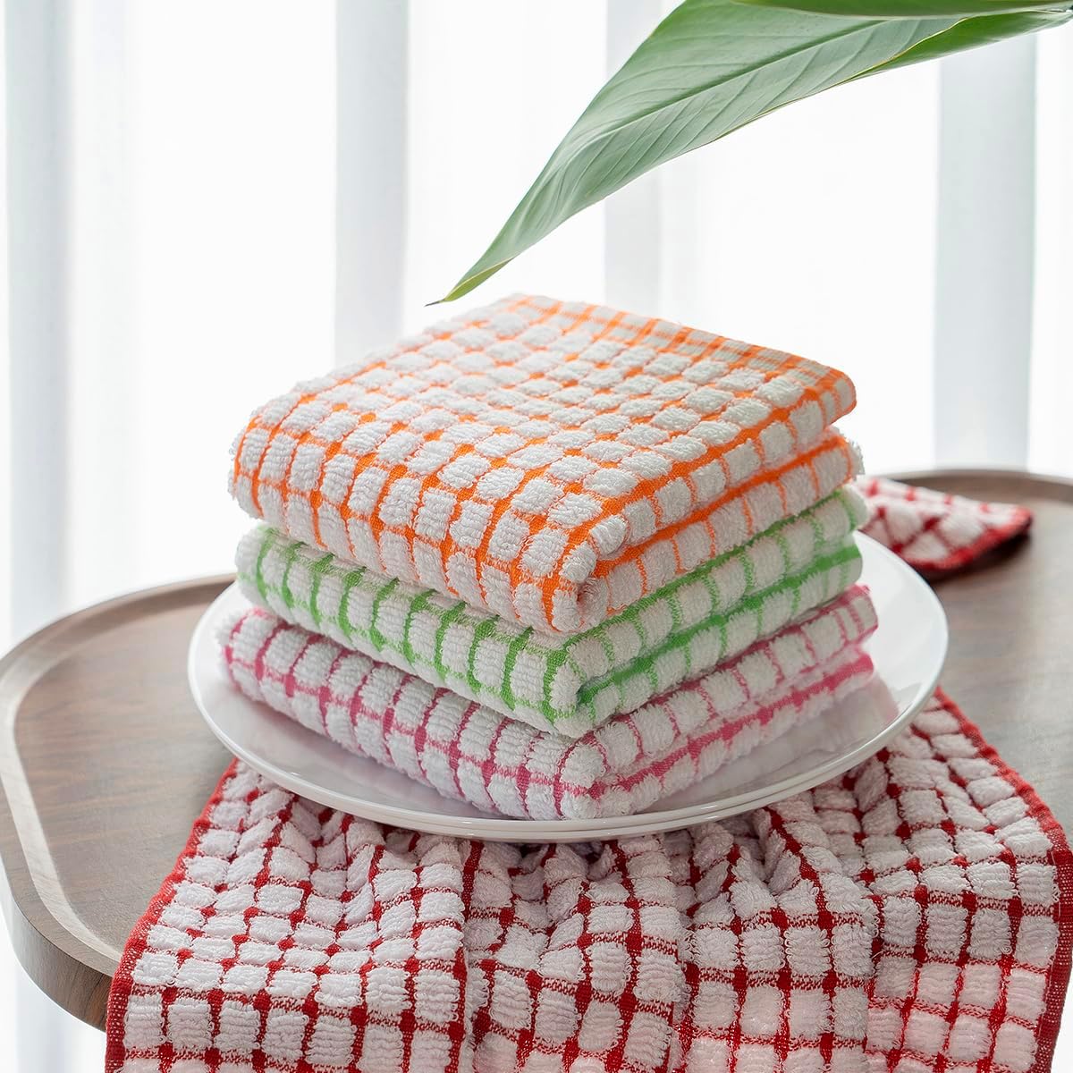 100 Cotton Kitchen Dish Towels - Soft Absorbent 16x25 Inch