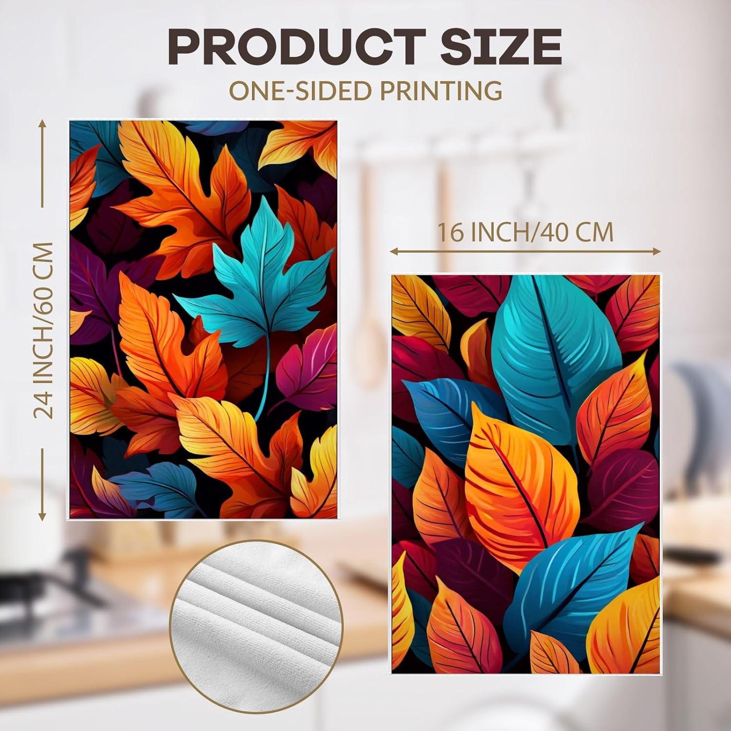 Oeuct - Autumn Leaves Fall Tea Towels Set - 4pcs 16x24