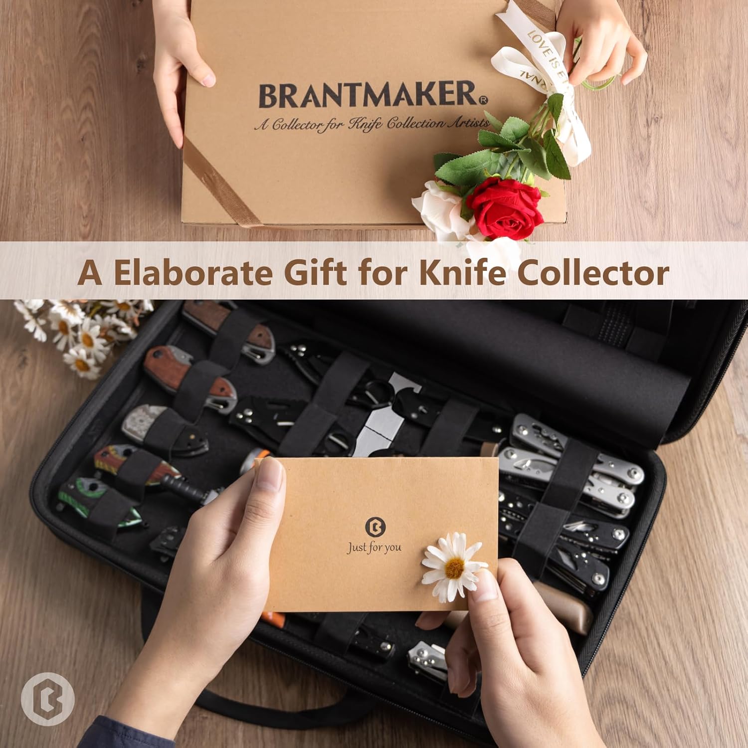 Organized Knife Storage Case with Shoulder Strap