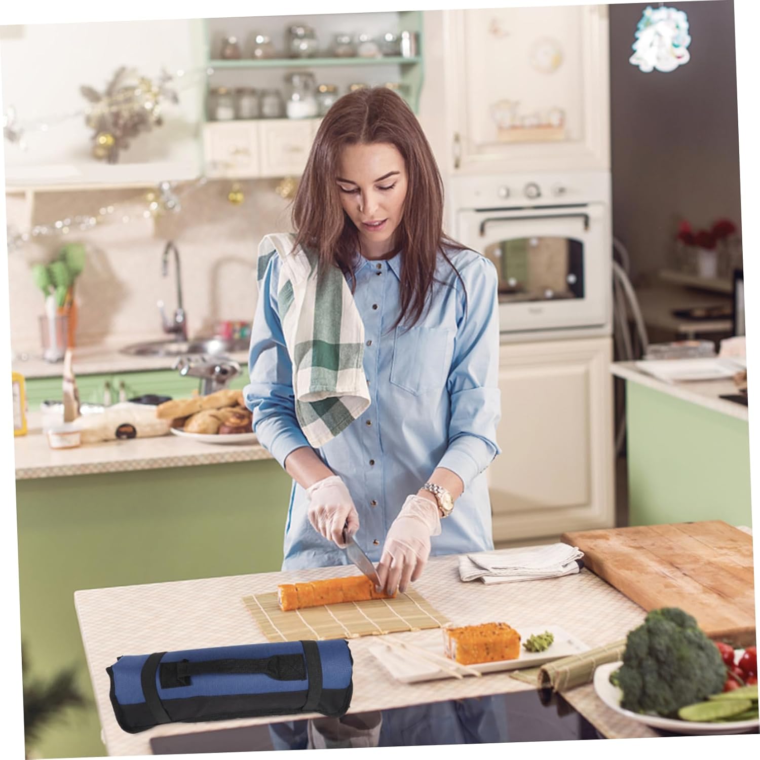 22 Slots Portable Chef Roll Bag Multi Functional Knife Carrying Case