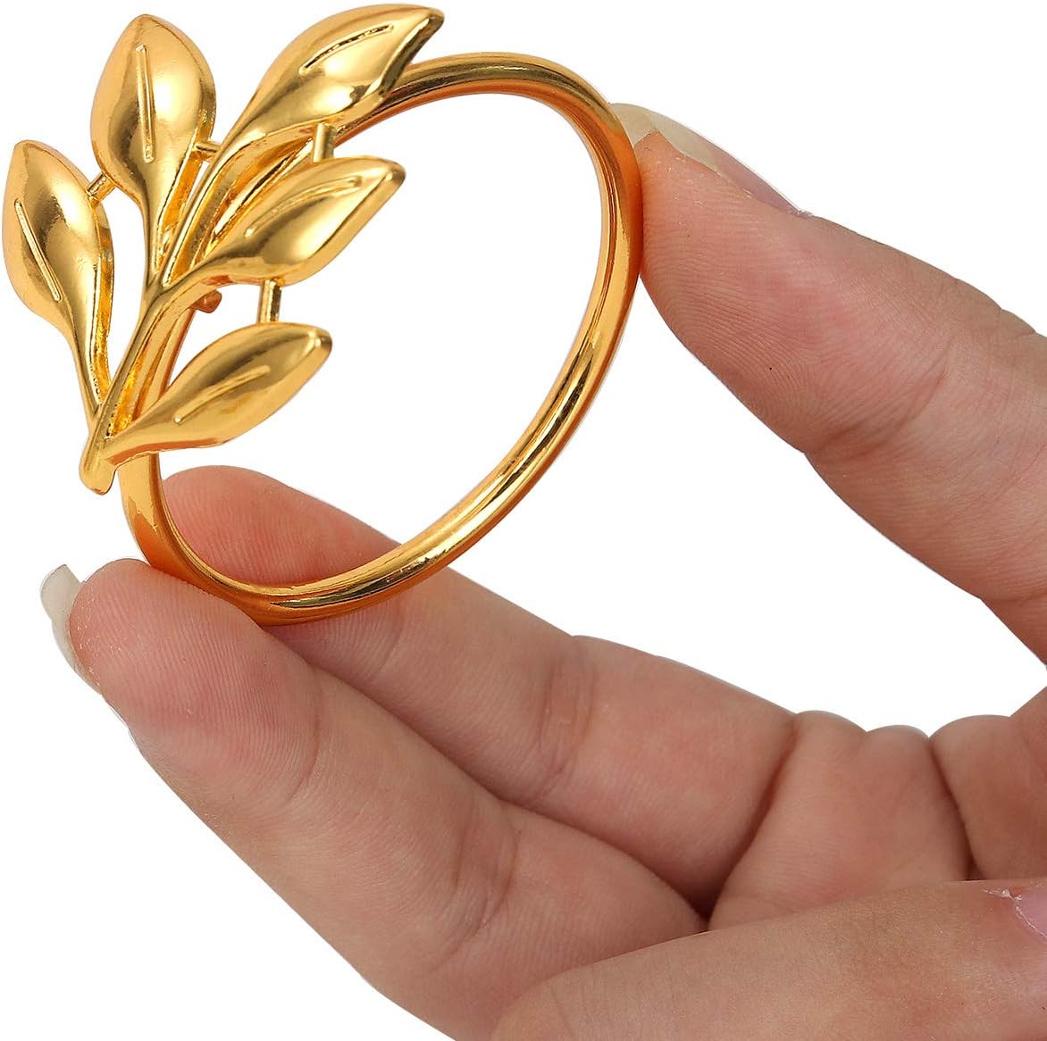 20-Leaf Napkin Rings for Gold-Tone Dining Tables