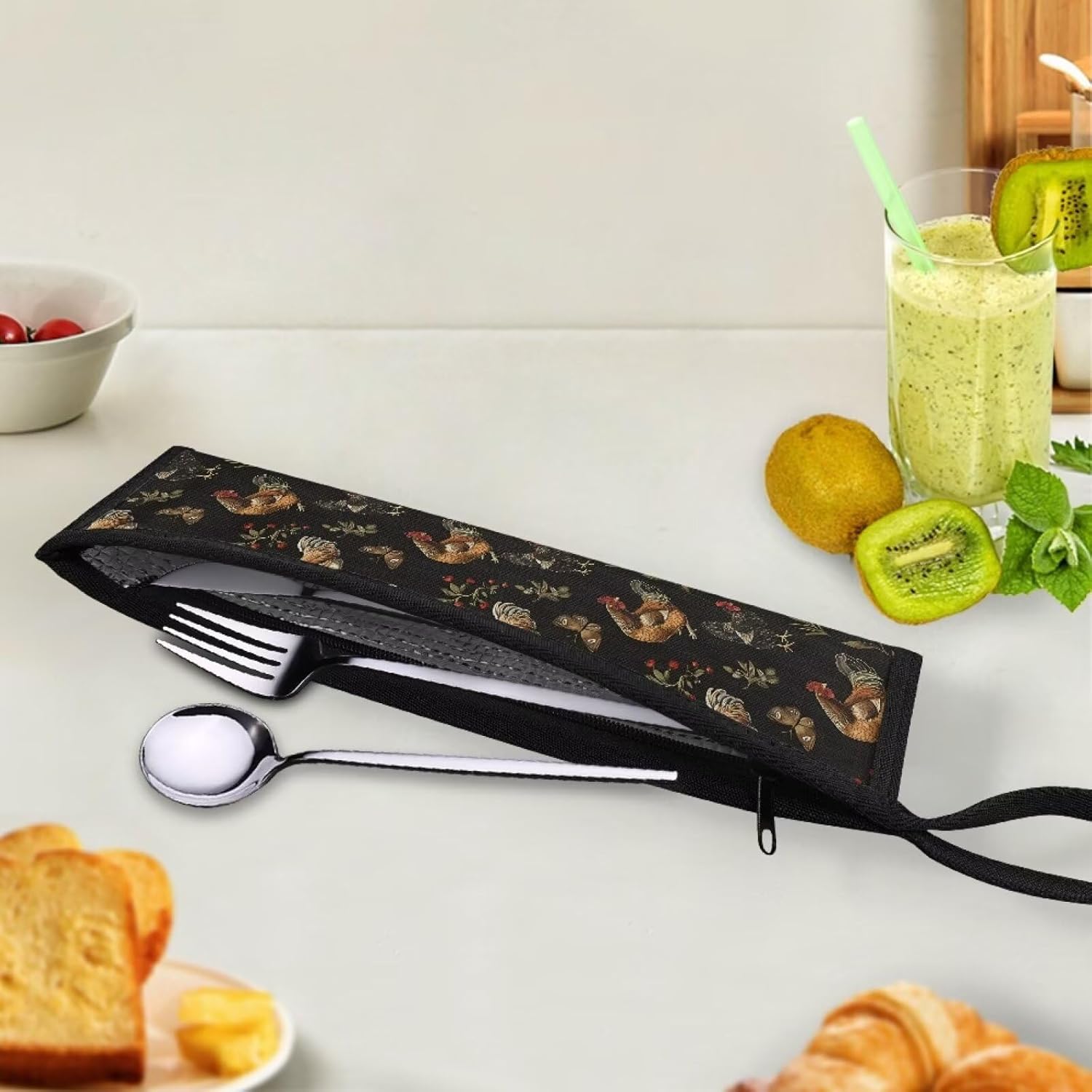 Netilgen Travel Knife Fork Spoon Organizer Bag