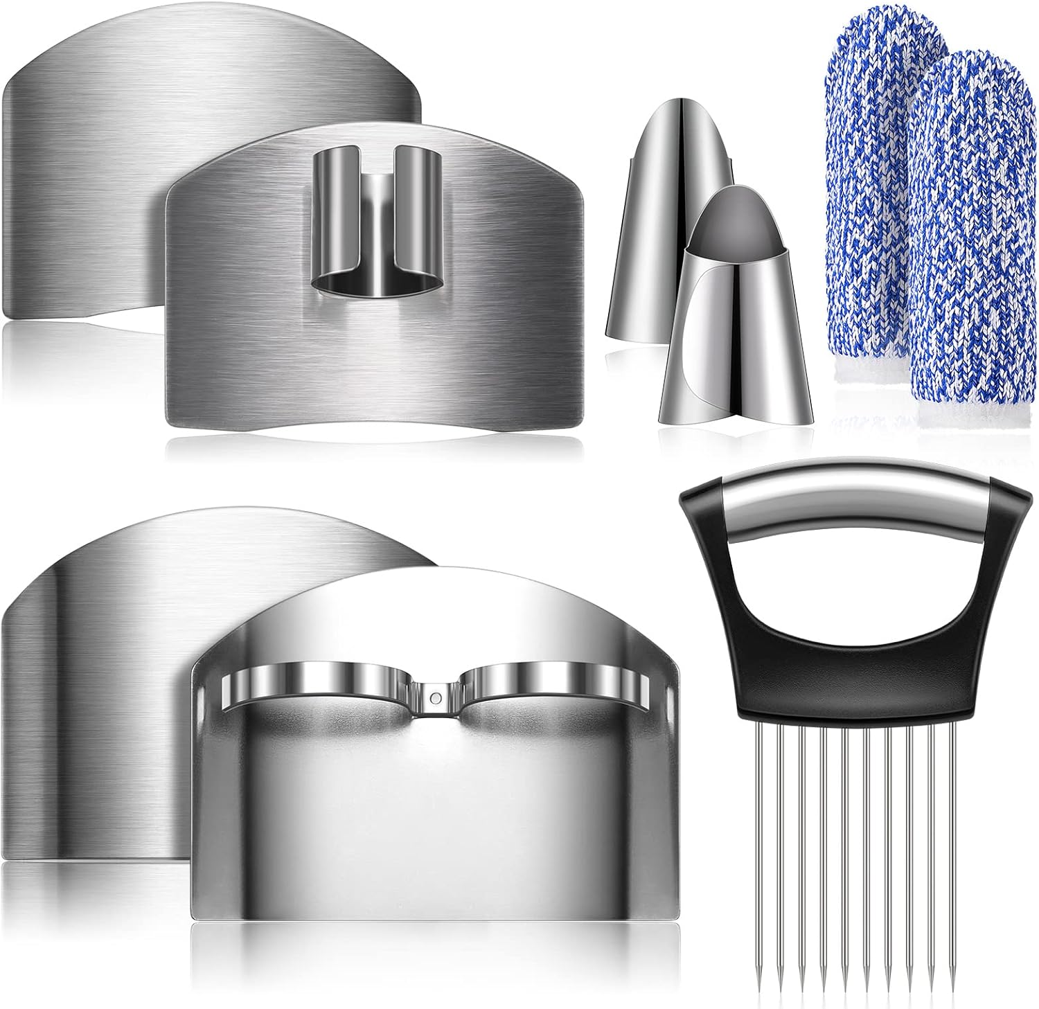 9-Piece Stainless Steel Finger Protector Set for Slice Chop