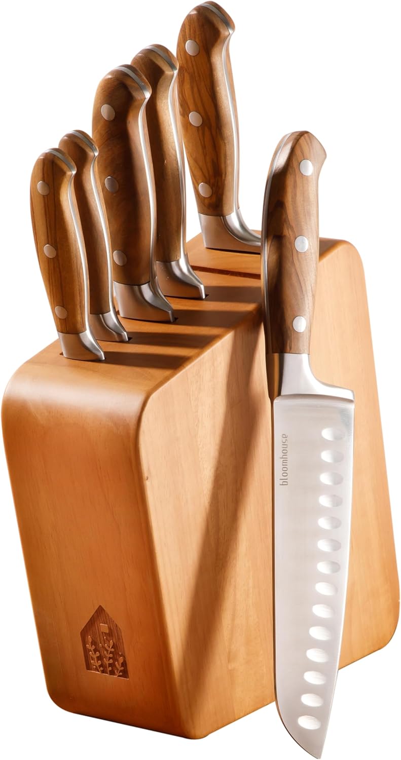 Versatile Italian Olive Wood Knife Set