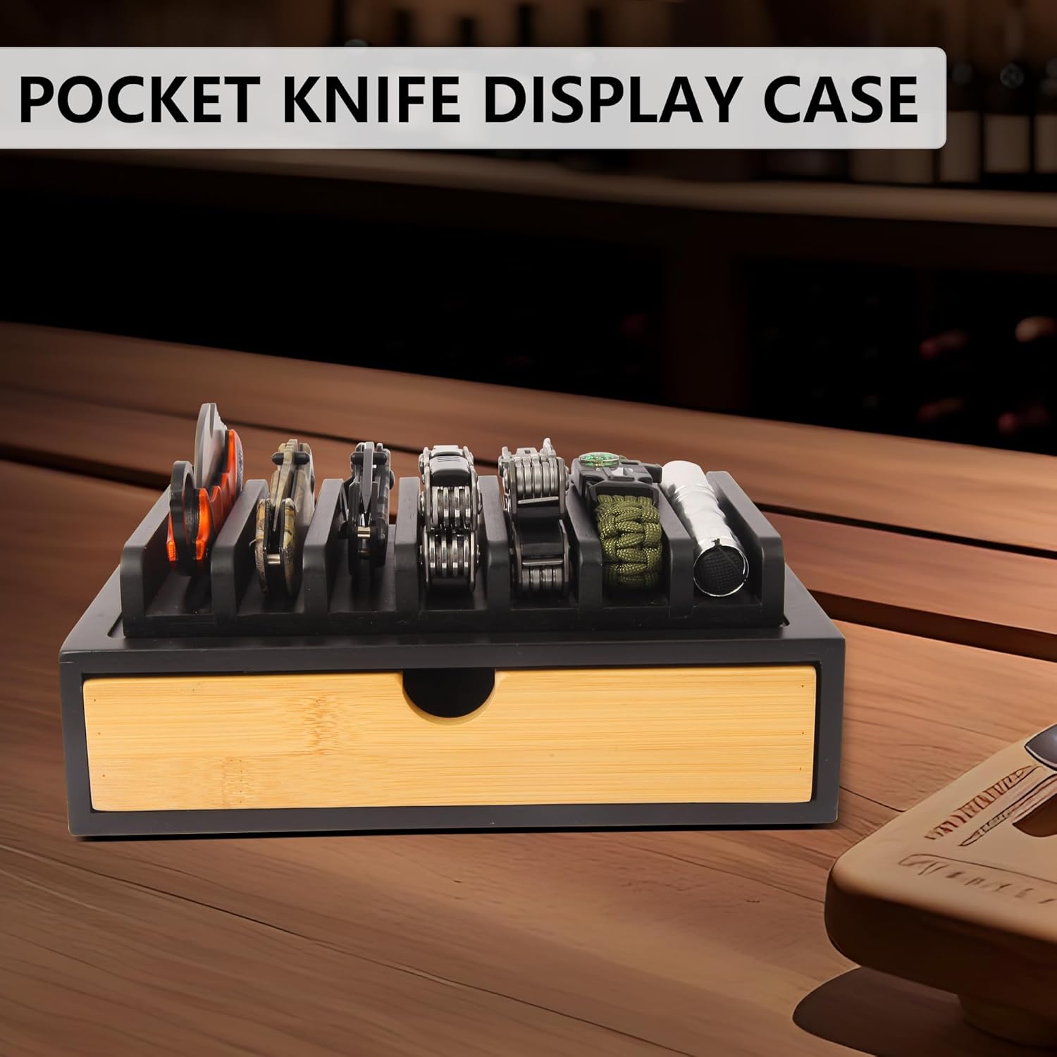 Smocchy EDC Knife Rack Holder 7 Knives_PT-Blk