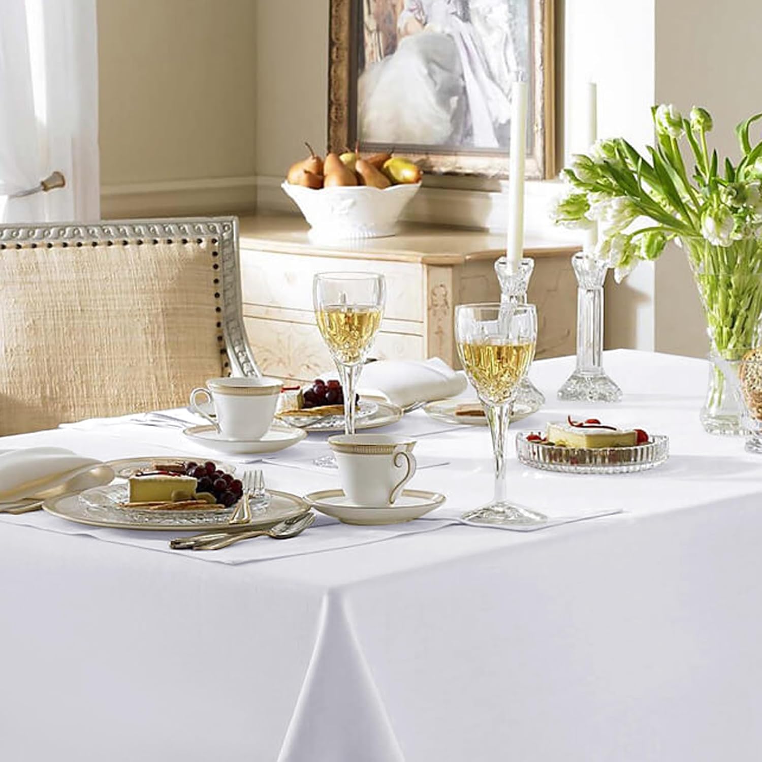 Fitable White Tablecloths 70x120
