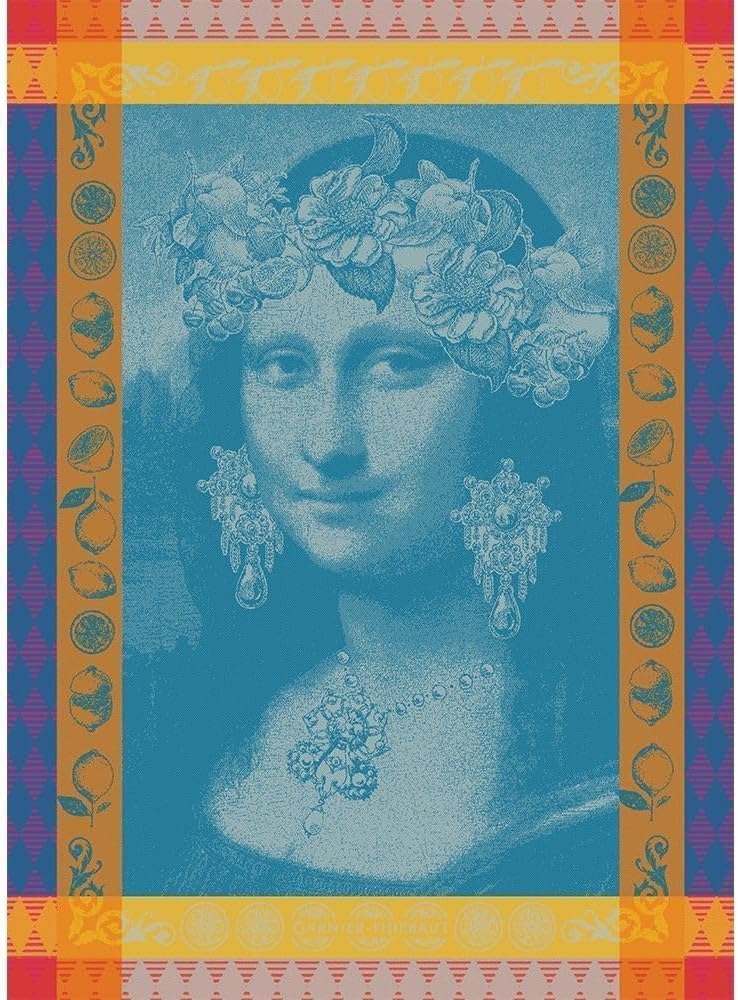 Garnier Thiebaut Mona Lisa Bleu French Kitchen Towel