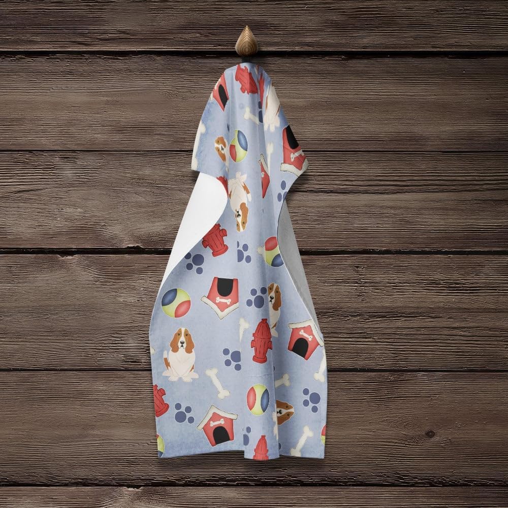 Carolines Treasures Basset Hound Kitchen Towels Dishcloths for Dogs