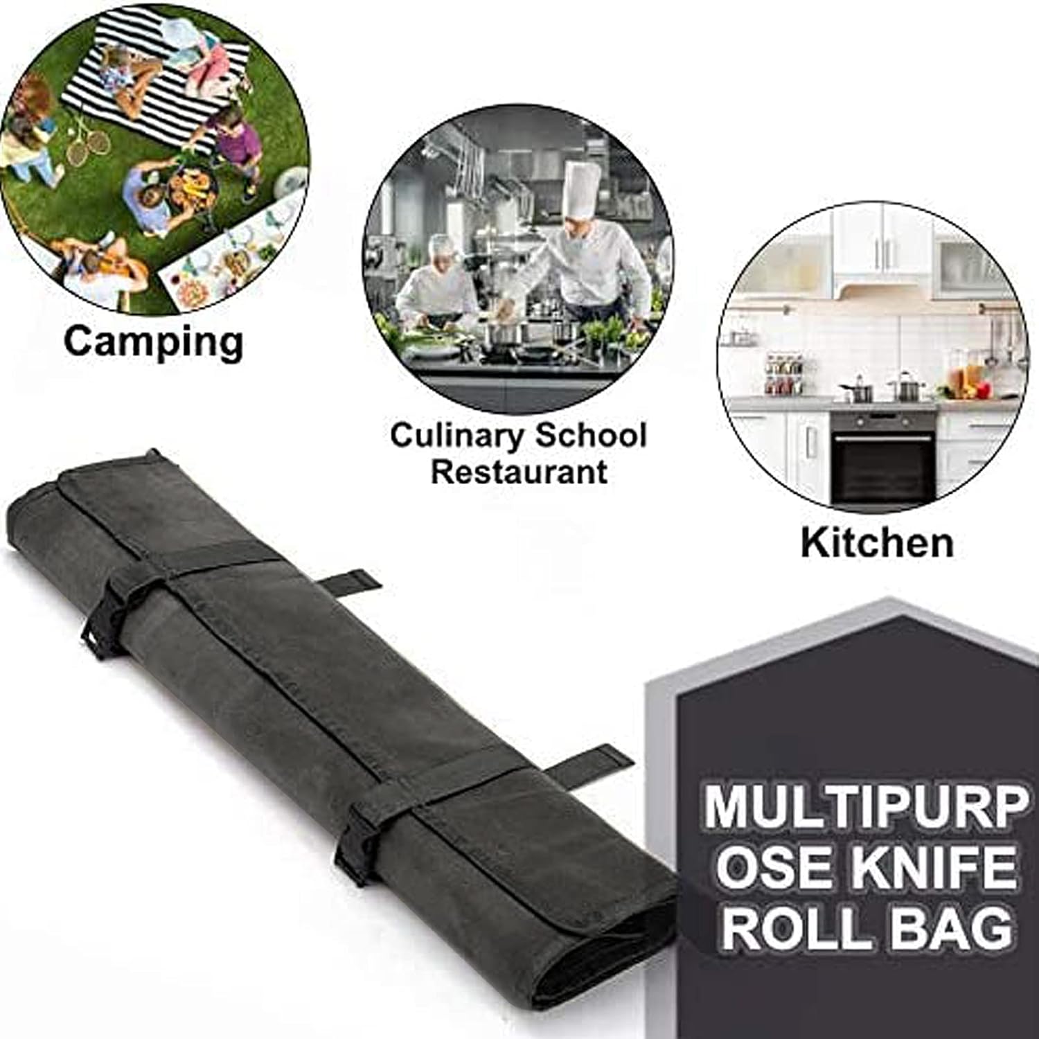 HERSENT Chefs Knife Roll Bag Portable Durable Knives Storage Solution
