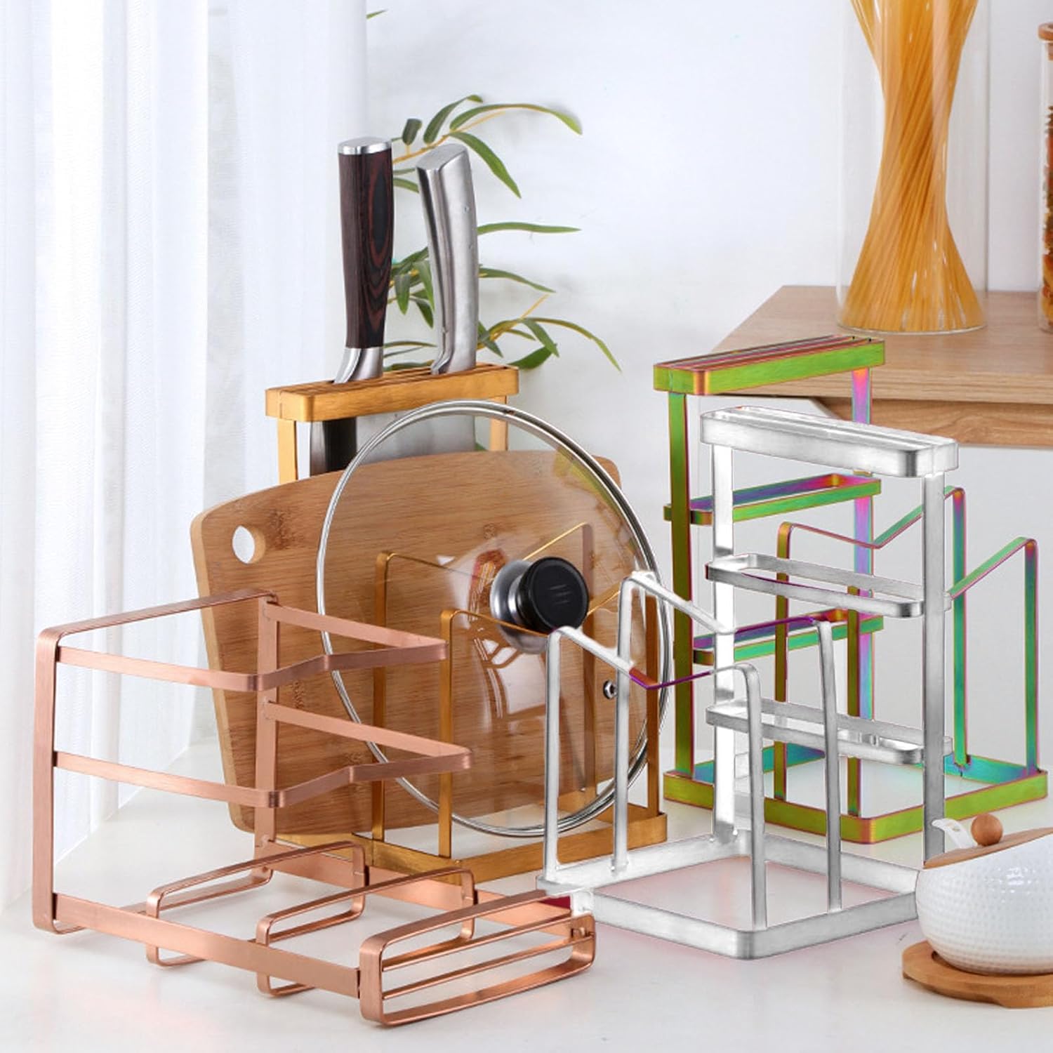Space-Saving Stainless Steel Knife Rack for Tiny Homes and Small Spaces