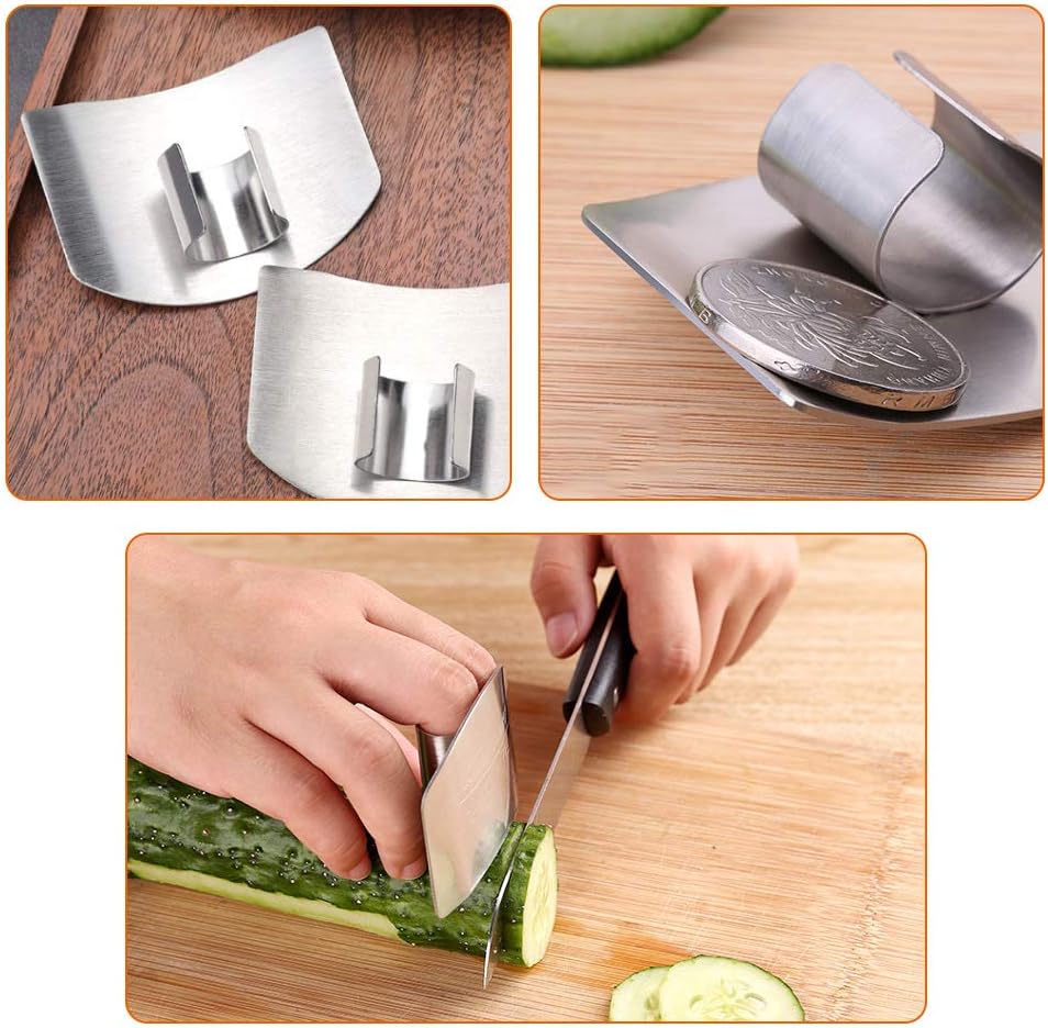 3-Piece Stainless Steel Finger Guards for Kitchen Use