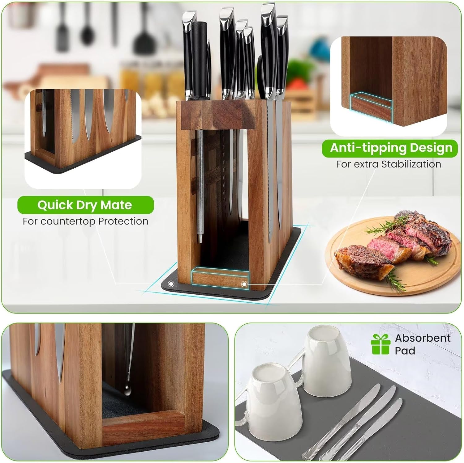 Magnetic Knife Block Set