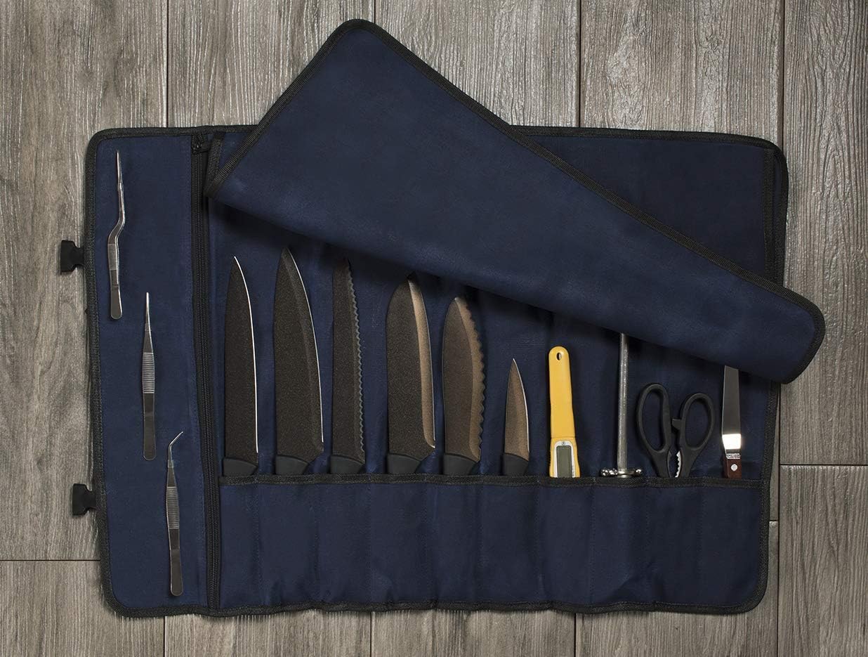 Asaya Canvas Chef Knife Roll Bag Durable 10oz Knives Case