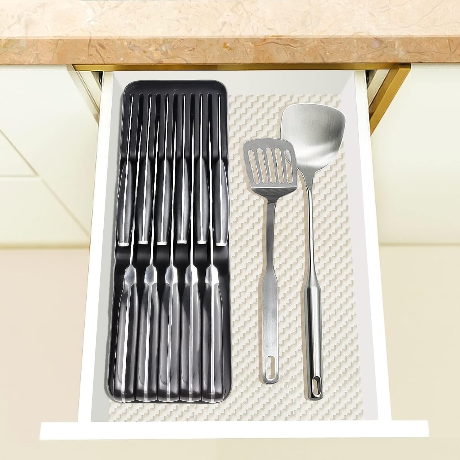 GMEZZO Knife Organizer Tray for Knives Small Black