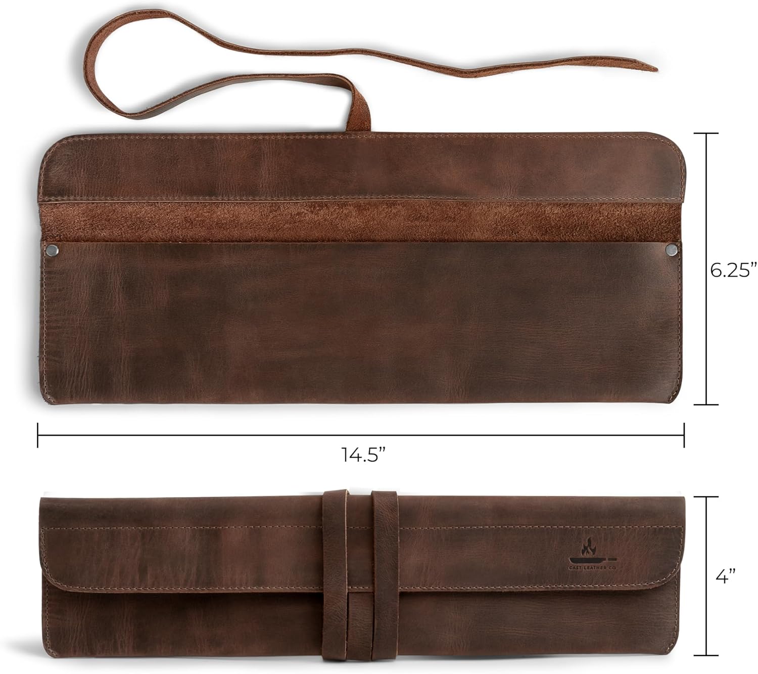 Cast Leather Co Single Knife Case in Bourbon Brown